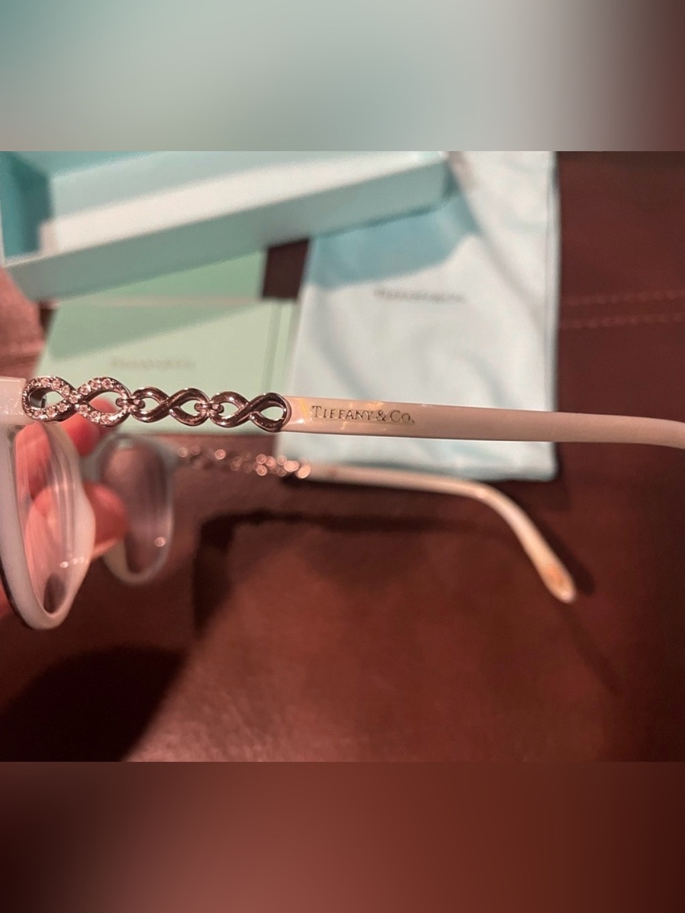 Tiffany & Co. Cat-Eye Glasses with Black Frames and Tiffany Blue Case - Picture 2 of 6